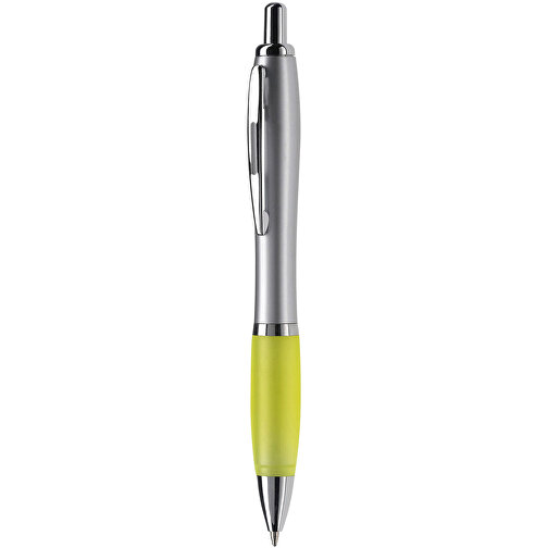 Kugelschreiber Hawaï Silver , silber / gelb, ABS & Metall, 14,00cm (Länge), Bild 1