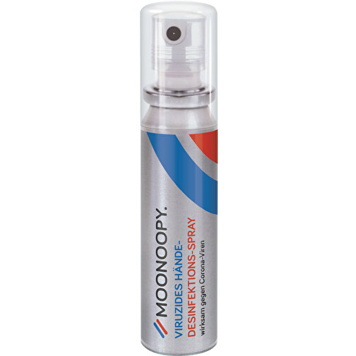 Hände-Desinfektionsspray (DIN EN 1500), 20 Ml, No Label Look (Alu Look) , Recyceltes Aluminium & PP (Kappe), 2,20cm x 10,40cm x 2,20cm (Länge x Höhe x Breite), Bild 2