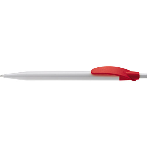 Kugelschreiber Cosmo Hardcolour , weiss / rot, ABS, 14,50cm (Länge), Bild 3
