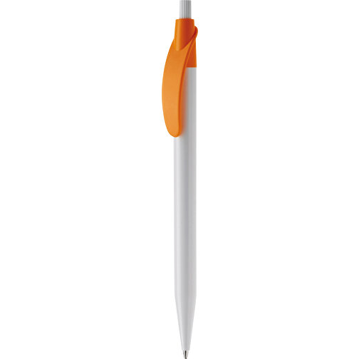 Kugelschreiber Cosmo Hardcolour , weiß / orange, ABS, 14,50cm (Länge), Bild 1