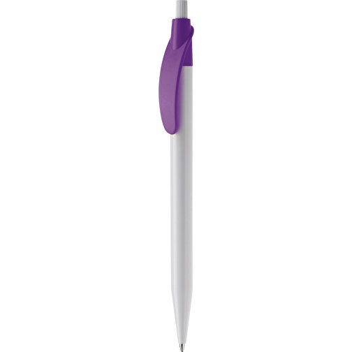 Kugelschreiber Cosmo Hardcolour , weiss / purple, ABS, 14,50cm (Länge), Bild 1