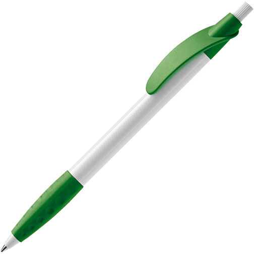 Kugelschreiber Cosmo Grip HC , weiß / grün, ABS, 14,50cm (Länge), Bild 2