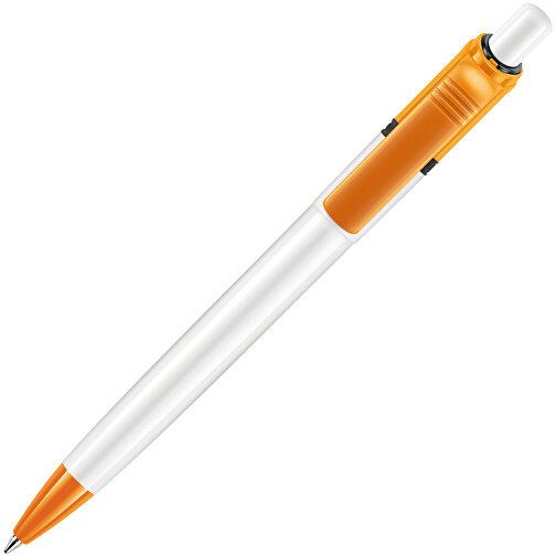 Kugelschreiber Ducal Colour Hardcolour , weiß / orange, ABS, 13,80cm (Länge), Bild 2