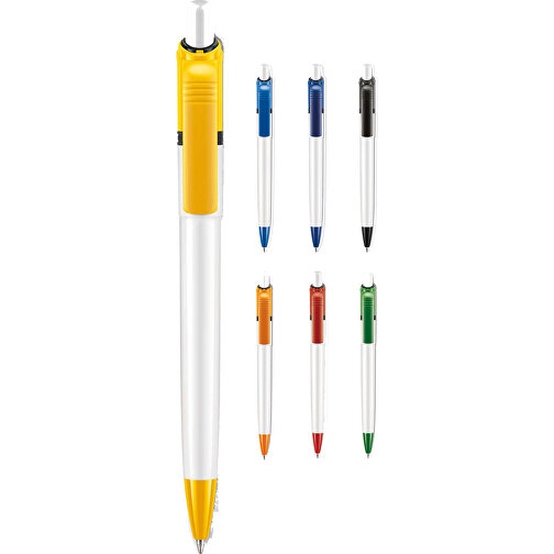 Kugelschreiber Ducal Colour Hardcolour , weiss / gelb, ABS, 13,80cm (Länge), Bild 4