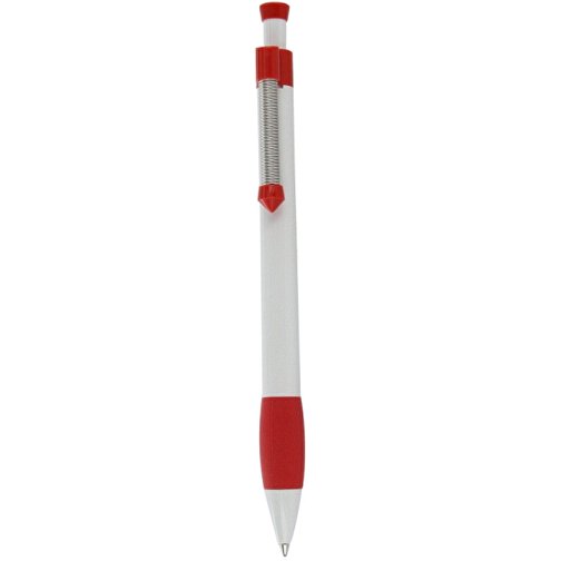 Kugelschreiber Spring Grippy , Ritter-Pen, signalrot/weiss, ABS-Kunststoff, 14,10cm (Länge), Bild 1