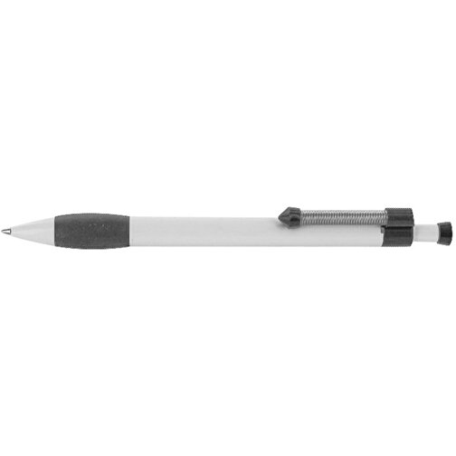 Kugelschreiber Spring Grippy , Ritter-Pen, steingrau/weiß, ABS-Kunststoff, 14,10cm (Länge), Bild 3
