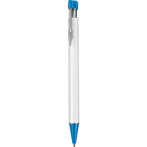 Kugelschreiber EMPIRE , Ritter-Pen, himmelblau/weiß, ABS-Kunststoff, 14,50cm (Länge), Bild 1