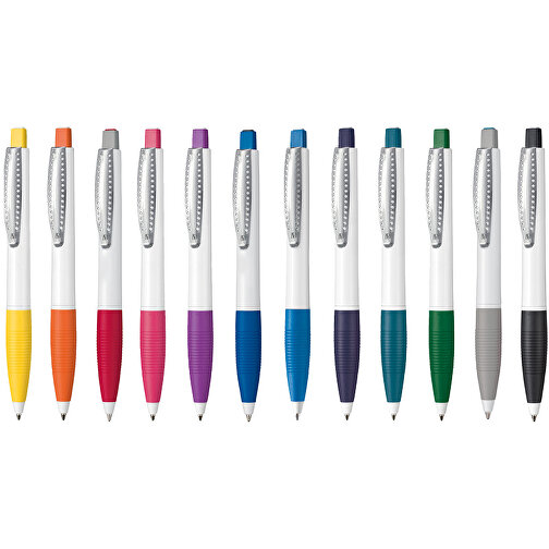 Kugelschreiber CLUB , Ritter-Pen, pink/weiß, ABS-Kunststoff, 14,20cm (Länge), Bild 4