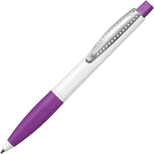 Kugelschreiber CLUB , Ritter-Pen, violett/weiß, ABS-Kunststoff, 14,20cm (Länge), Bild 2