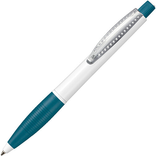 Kugelschreiber CLUB , Ritter-Pen, petrol/weiß, ABS-Kunststoff, 14,20cm (Länge), Bild 2