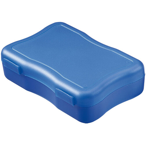 Brotzeitdose 'Wave', Klein , standard-blau PP, Kunststoff, 14,70cm x 4,00cm x 10,00cm (Länge x Höhe x Breite), Bild 1