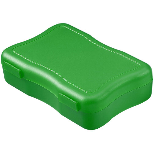 Brotzeitdose 'Wave', Klein , standard-grün, Kunststoff, 14,70cm x 4,00cm x 10,00cm (Länge x Höhe x Breite), Bild 1