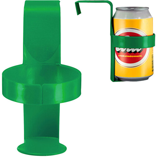Flaschenhalter 'Store' , standard-grün, Kunststoff, 7,30cm x 13,00cm x 13,00cm (Länge x Höhe x Breite), Bild 1