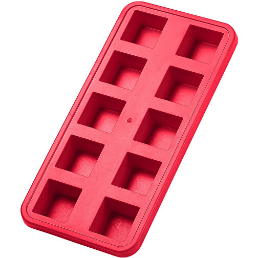 Eiswürfelform 'Quadrate' , standard-rot, Kunststoff, 22,00cm x 2,20cm x 10,50cm (Länge x Höhe x Breite), Bild 1