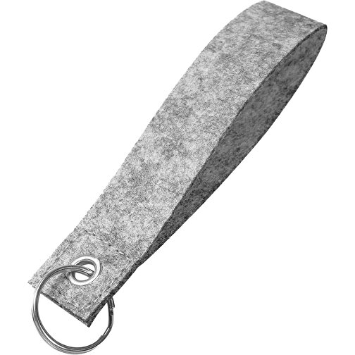 Filz-Schlüsselanhänger 'Strap' , grau, Textil, 12,00cm x 0,50cm x 2,50cm (Länge x Höhe x Breite), Bild 1