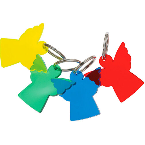 Schlüsselanhänger 'Engel' , trend-blau PS, Kunststoff, 4,20cm x 0,30cm x 4,30cm (Länge x Höhe x Breite), Bild 2