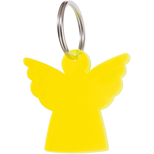 Schlüsselanhänger 'Engel' , trend-gelb PS, Kunststoff, 4,20cm x 0,30cm x 4,30cm (Länge x Höhe x Breite), Bild 1