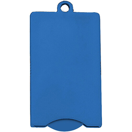 Chip-Schlüsselanhänger 'Square' , trend-blau PS, Kunststoff, 5,70cm x 0,40cm x 3,00cm (Länge x Höhe x Breite), Bild 1