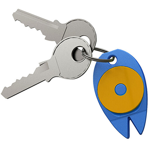 Schlüsselanhänger 'Zecke' , standard-blau PP, Kunststoff, 4,50cm x 0,60cm x 2,70cm (Länge x Höhe x Breite), Bild 1