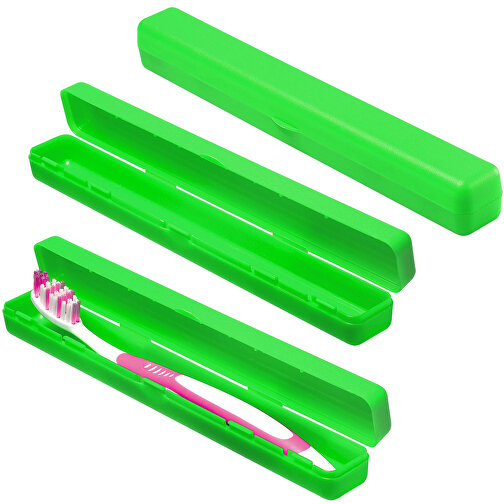 Schutzbox 'Zahnbürste' , trend-grün PP, Kunststoff, 20,50cm x 2,40cm x 2,60cm (Länge x Höhe x Breite), Bild 1