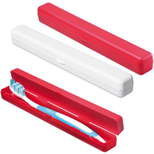 Schutzbox 'Zahnbürste' , trend-rot PP, Kunststoff, 20,50cm x 2,40cm x 2,60cm (Länge x Höhe x Breite), Bild 2
