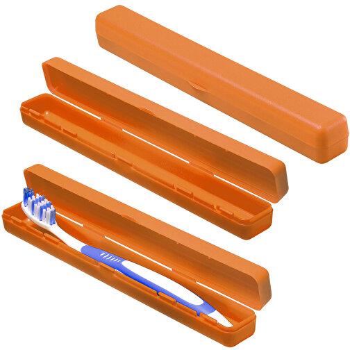 Schutzbox 'Zahnbürste' , trend-orange PP, Kunststoff, 20,50cm x 2,40cm x 2,60cm (Länge x Höhe x Breite), Bild 1
