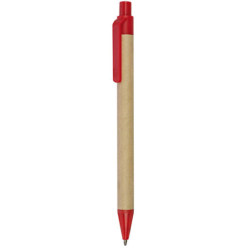 Papierkugelschreiber , rot, Biopapier, 13,80cm (Länge), Bild 1