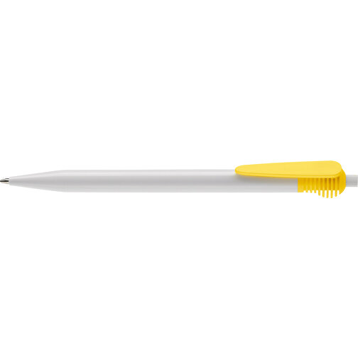 Kugelschreiber Cosmo Hardcolour , weiß / gelb, ABS, 14,70cm (Länge), Bild 1