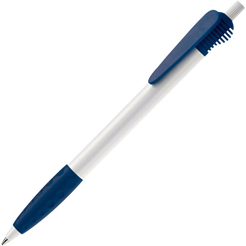 Kugelschreiber Cosmo Grip HC , weiss / dunkelblau, ABS, 14,70cm (Länge), Bild 2