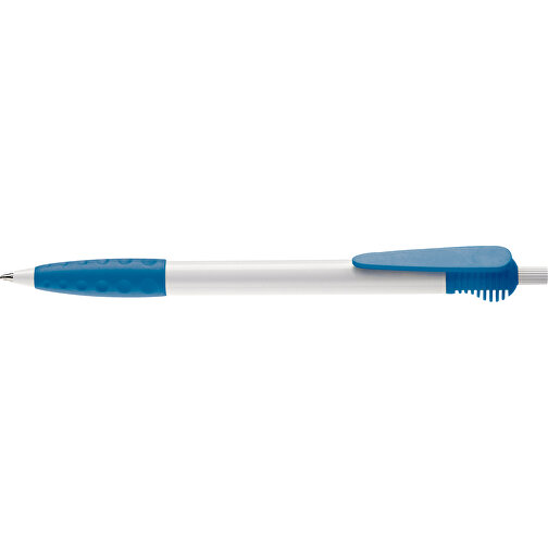 Kugelschreiber Cosmo Grip HC , weiss / hellblau, ABS, 14,70cm (Länge), Bild 3