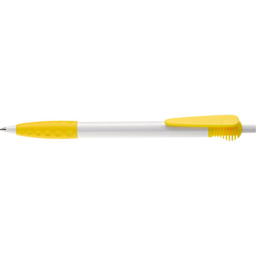 Kugelschreiber Cosmo Grip HC , weiß / gelb, ABS, 14,70cm (Länge), Bild 3
