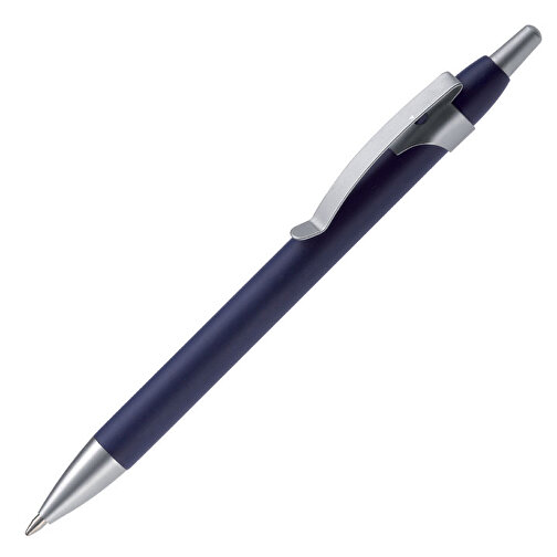 Kugelschreiber ClickShadow Softtouch R-ABS , blau, Recycled ABS, 14,30cm (Länge), Bild 1