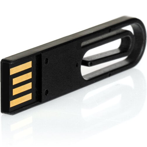 USB-Stick CLIP IT! 4GB , Promo Effects MB , schwarz MB , 4 GB , Kunststoff MB , 3 - 10 MB/s MB , 5,30cm x 1,28cm (Länge x Breite), Bild 2