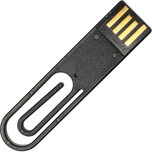 USB-Stick CLIP IT! 8GB , Promo Effects MB , schwarz MB , 8 GB , Kunststoff MB , 3 - 10 MB/s MB , 5,30cm x 1,28cm (Länge x Breite), Bild 1
