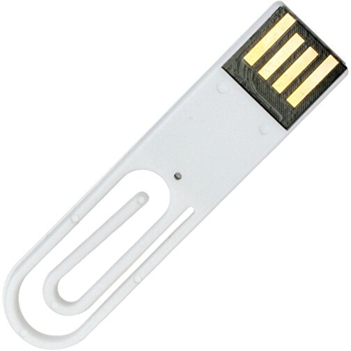 USB-Stick CLIP IT! 32 GB , Promo Effects MB , weiss MB , 32 GB , Kunststoff MB , 3 - 10 MB/s MB , 5,30cm x 1,28cm (Länge x Breite), Bild 1