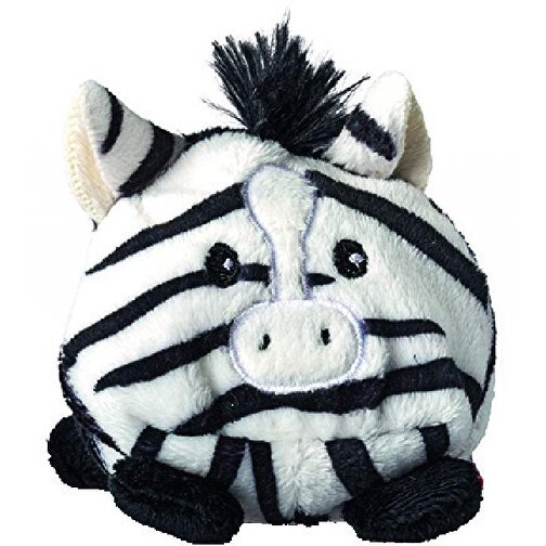 Zebra , schwarz/weiss, Polyester, Mikrofaser, Polyesterfasern, PET-Pellets im Gewebebeutel, 7,00cm x 10,00cm x 7,00cm (Länge x Höhe x Breite), Bild 1