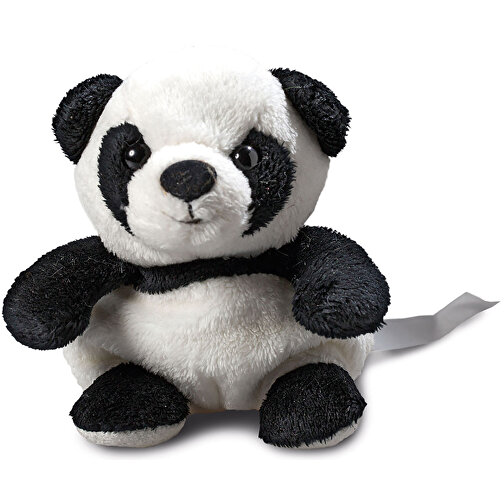 XXL Panda , weiß/schwarz, Polyester, Mikrofaser, Polyesterfasern, PET-Pellets im Gewebebeutel, 11,00cm x 8,00cm x 10,00cm (Länge x Höhe x Breite), Bild 1