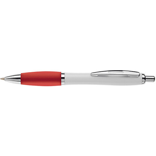 Kugelschreiber Hawaï Weiss , weiss / rot, ABS & Metall, 14,00cm (Länge), Bild 3