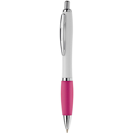 Kugelschreiber Hawaï Weiß , weiß / rosé, ABS & Metall, 14,00cm (Länge), Bild 1