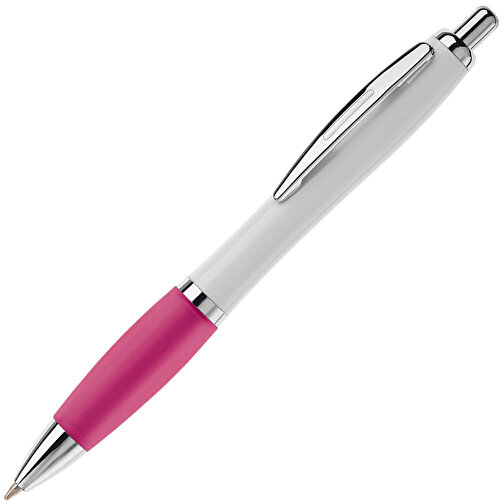 Kugelschreiber Hawaï Weiß , weiß / rosé, ABS & Metall, 14,00cm (Länge), Bild 2
