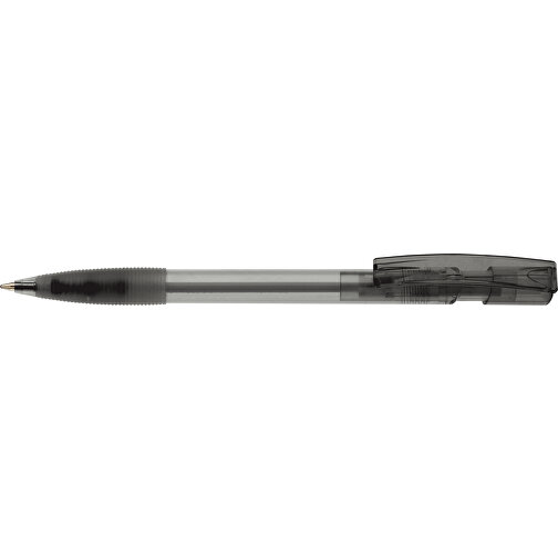 Kugelschreiber Nash Transparent Mit Gummigriff , transparent schwarz, ABS, 14,50cm (Länge), Bild 3