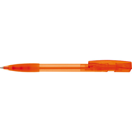 Kugelschreiber Nash Transparent Mit Gummigriff , transparent orange, ABS, 14,50cm (Länge), Bild 3