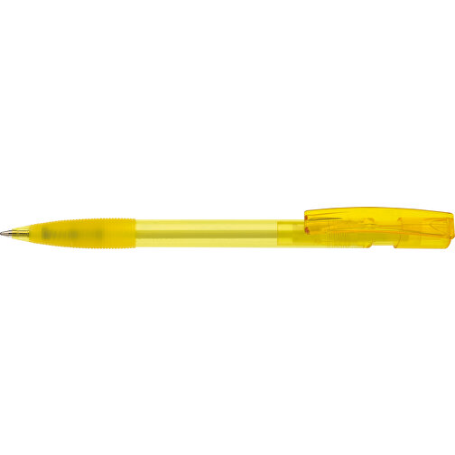 Kugelschreiber Nash Transparent Mit Gummigriff , transparent gelb, ABS, 14,50cm (Länge), Bild 3