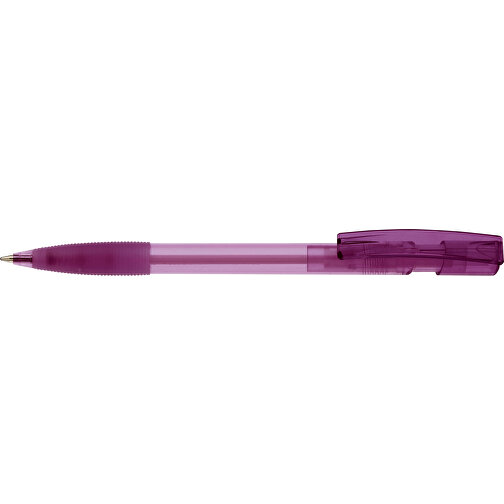 Kugelschreiber Nash Transparent Mit Gummigriff , transparent violett, ABS, 14,50cm (Länge), Bild 3