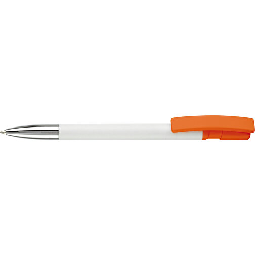 Kugelschreiber Nash Hardcolour Mit Metallspitze , weiss / orange, ABS & Metall, 14,50cm (Länge), Bild 3