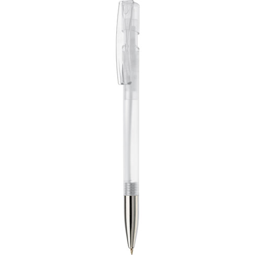 Kugelschreiber Nash Transparent Mit Metallspitze , transparent weiß, ABS & Metall, 14,50cm (Länge), Bild 1