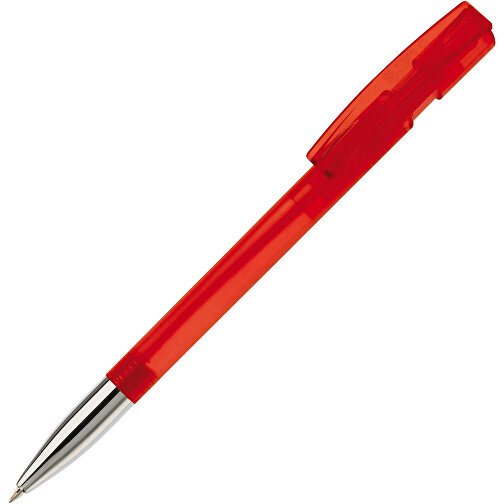 Kugelschreiber Nash Transparent Mit Metallspitze , transparent rot, ABS & Metall, 14,50cm (Länge), Bild 2