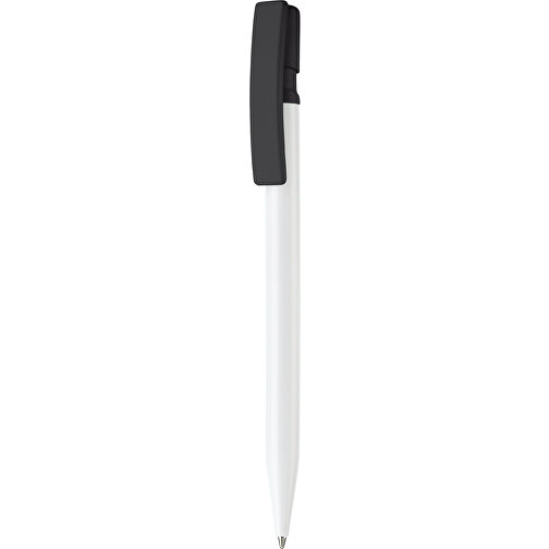 Kugelschreiber Nash Hardcolour , weiss / schwarz, ABS, 14,50cm (Länge), Bild 1