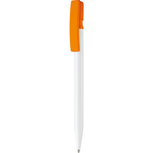 Kugelschreiber Nash Hardcolour , weiß / orange, ABS, 14,50cm (Länge), Bild 1