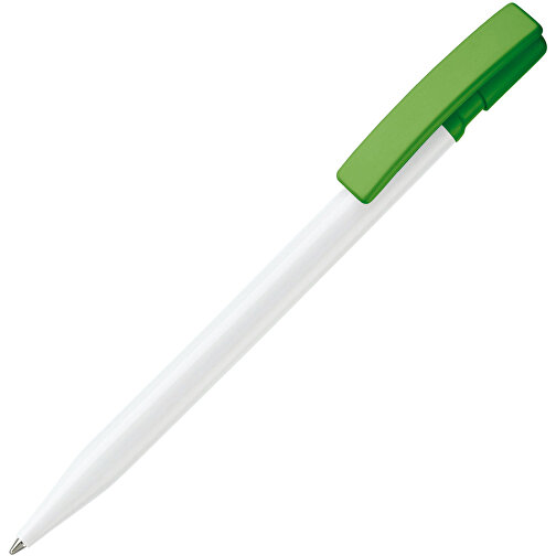 Kugelschreiber Nash Hardcolour , weiß / grün, ABS, 14,50cm (Länge), Bild 2